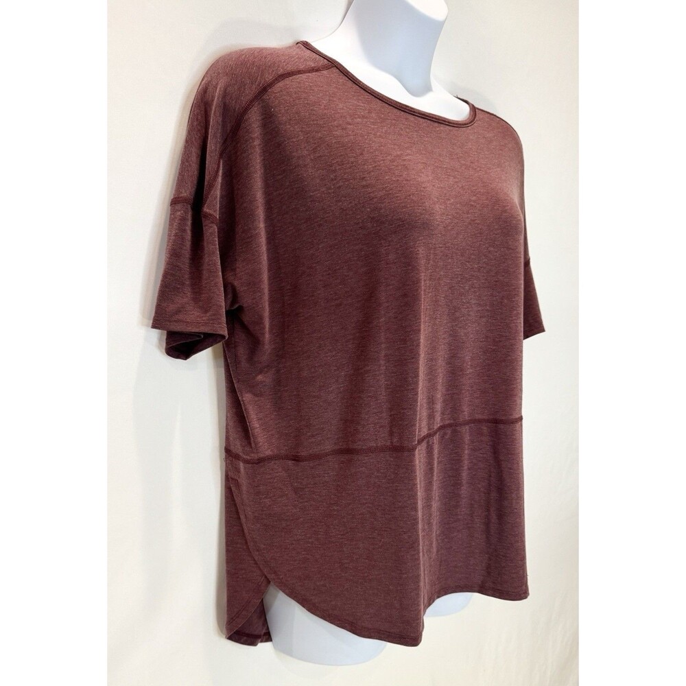 The North Face Womens L Burgundy Relaxed Fit Short Sleeve Tunic T Shirt Top